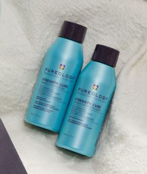 Purchase Three Full Sized Pureology Product and Receive 30% off AND Mini Strength Cure Shampoo & Conditioner 50ml